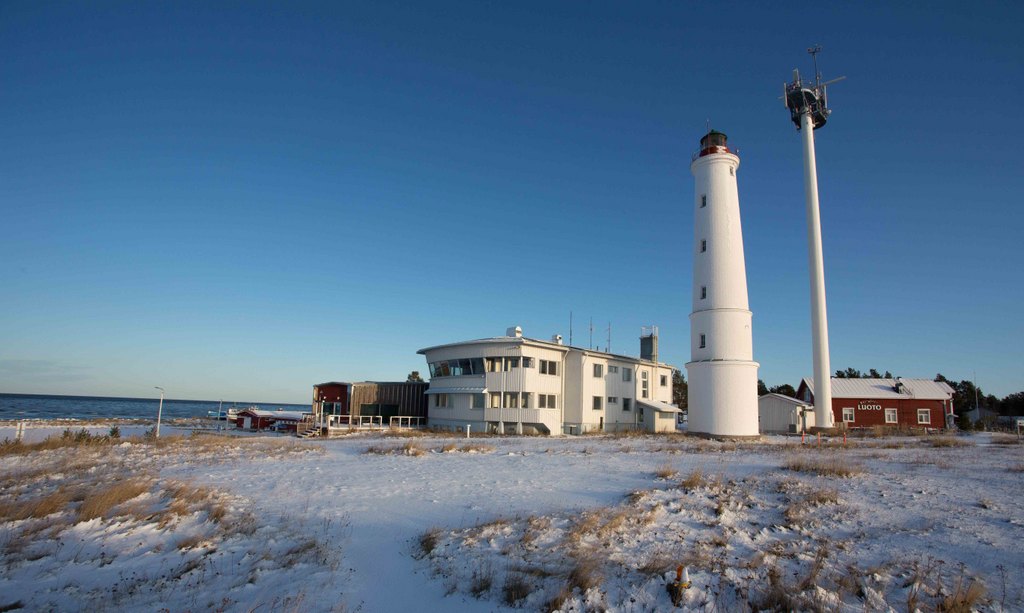Arctic Lighthouse Hotel på Hailuoto en vinterdag