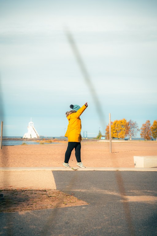Nallikarin ranta syysmyrskyssä